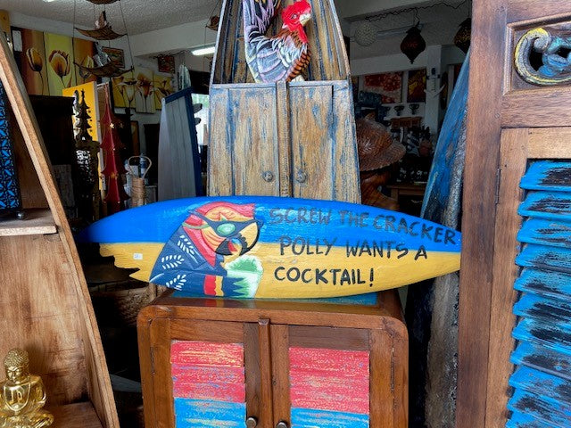 Panneau décoratif en forme de cœur en bois style surfeur