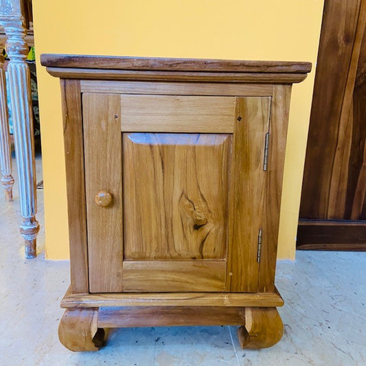 Ethnic bedside table opium teak wood oriental style
