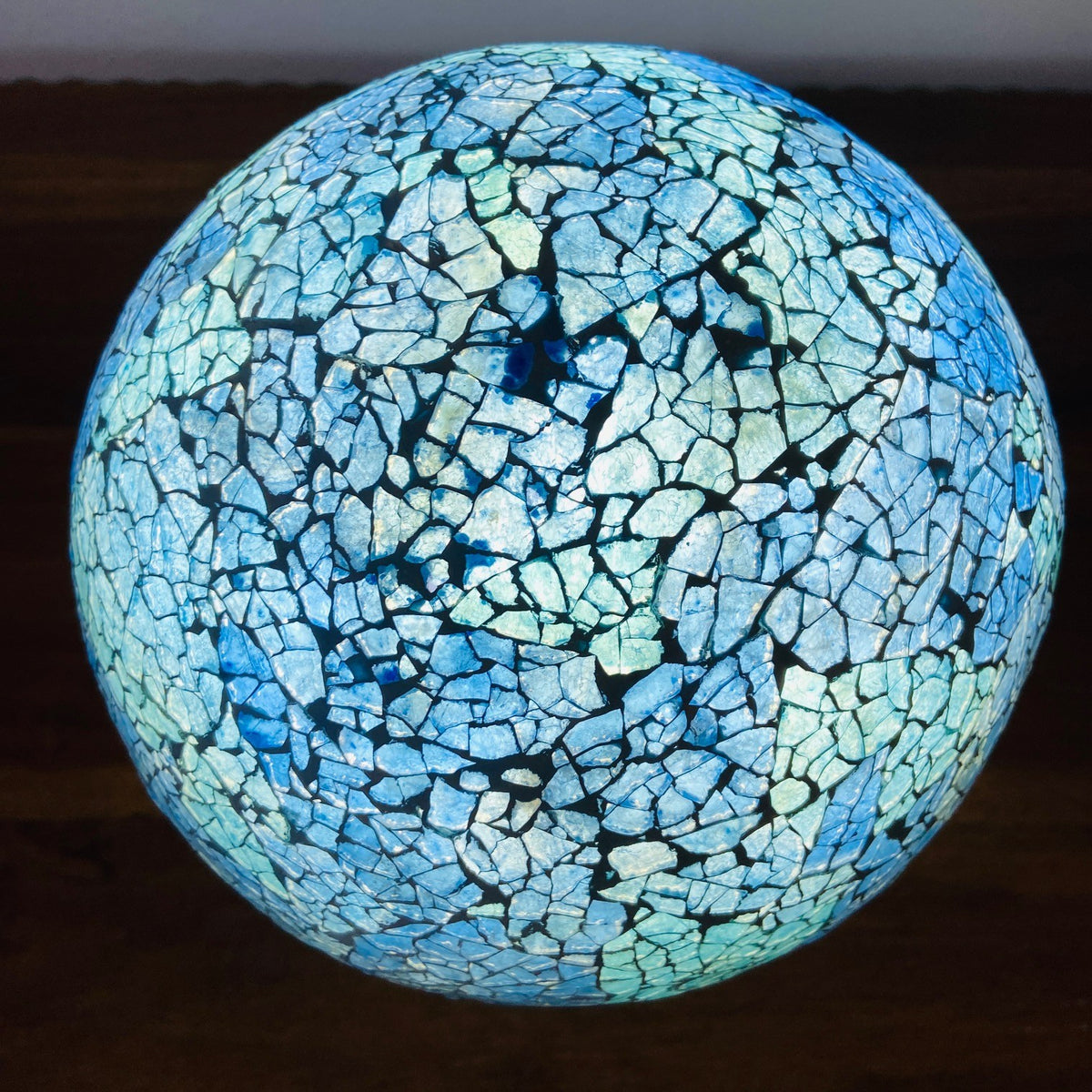 Abatjour etnica in vetro mosaico lampada fungo artigianale