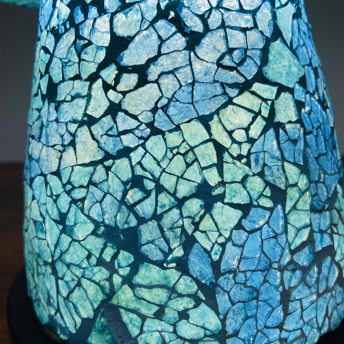 Abatjour etnica in vetro mosaico lampada fungo artigianale