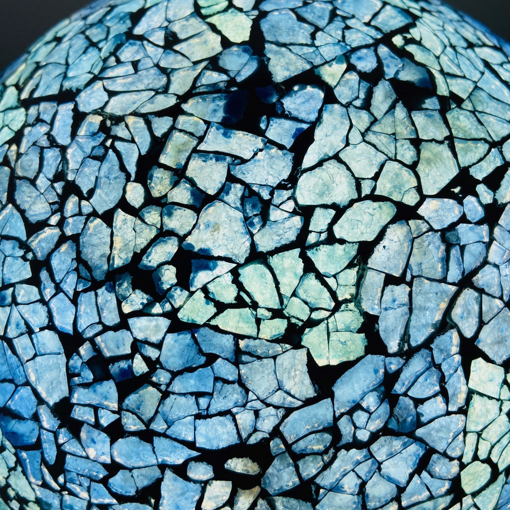 Abatjour etnica in vetro mosaico lampada fungo artigianale
