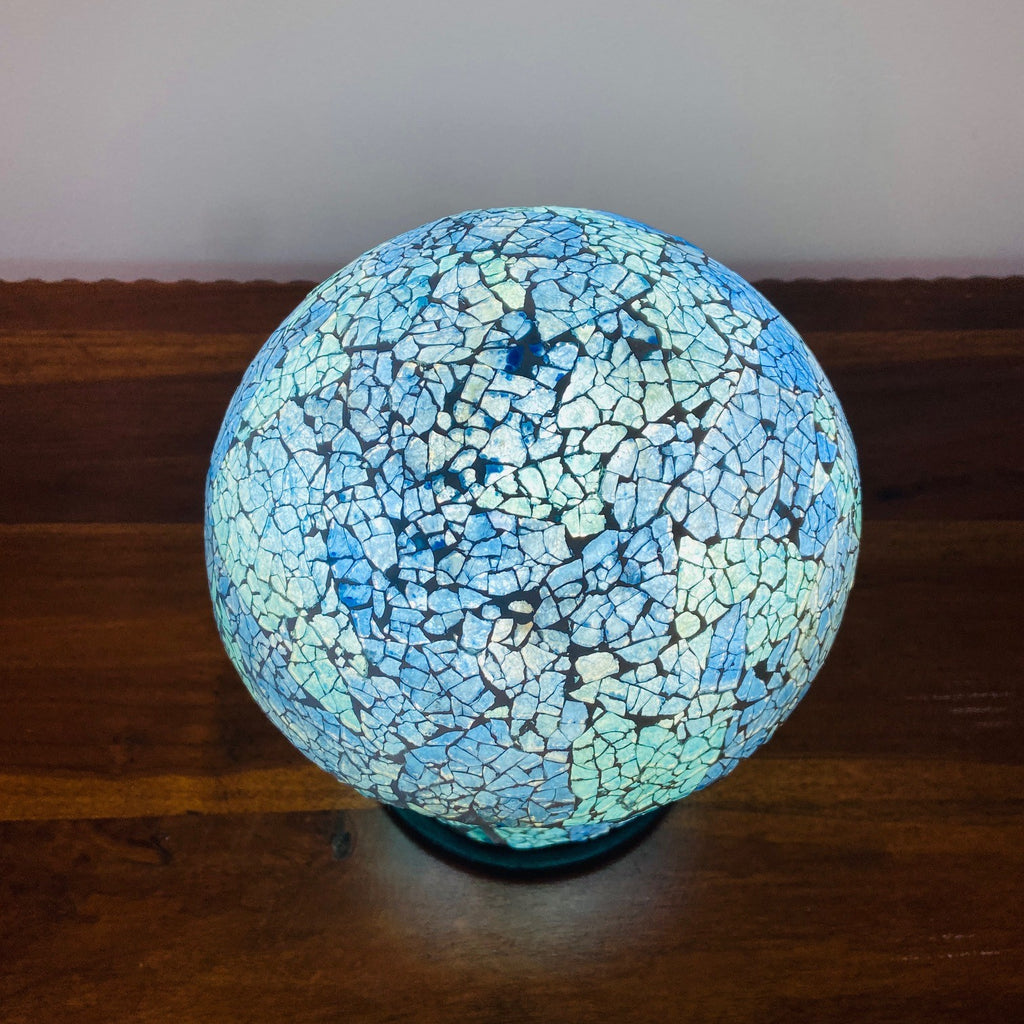 Abatjour etnica in vetro mosaico lampada fungo artigianale