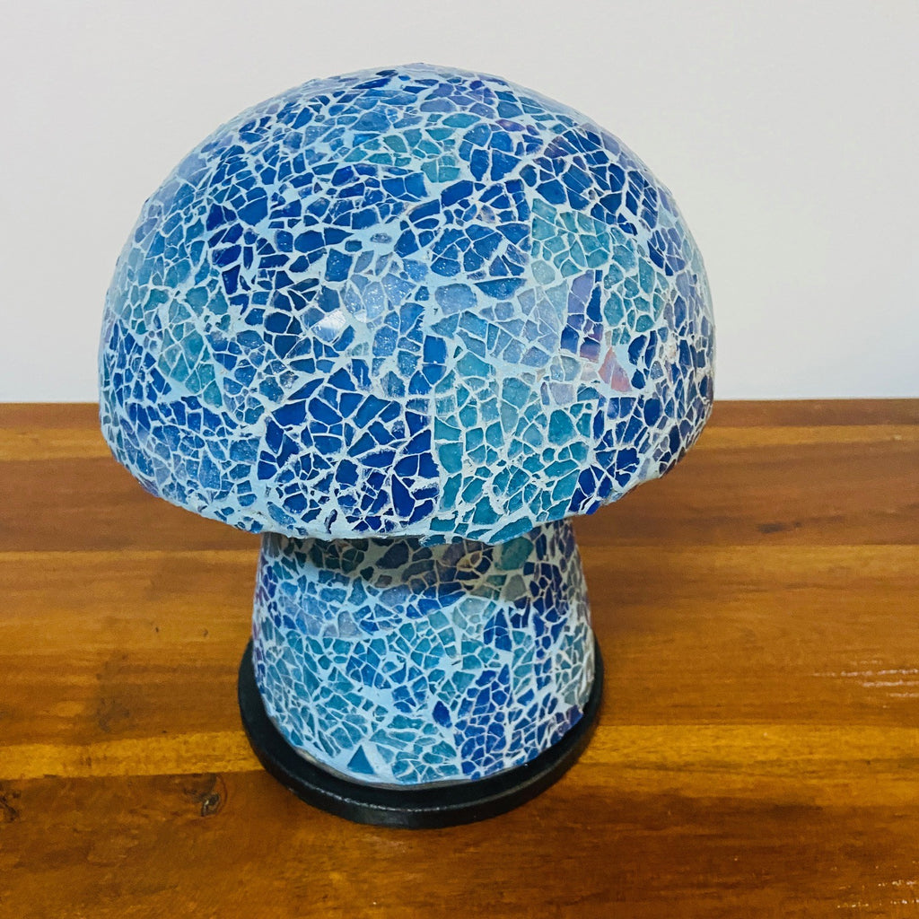 Abatjour etnica in vetro mosaico lampada fungo artigianale