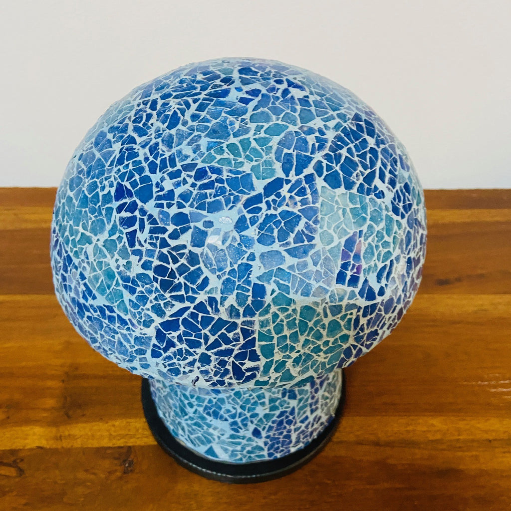 Abatjour etnica in vetro mosaico lampada fungo artigianale