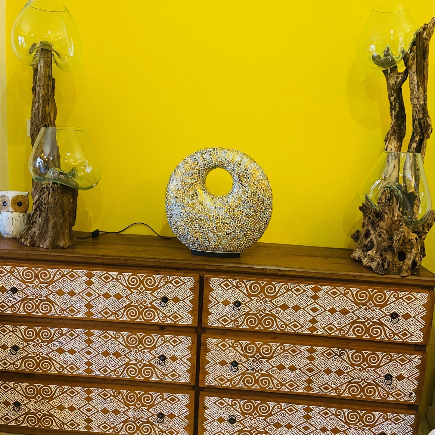 Abatjour Mosaico Vetro Lampada Etnica Art Deco