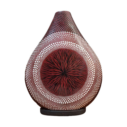 Lampada Etnica Bottiglia Abatjour Design Loto rosso - ETNICBAY