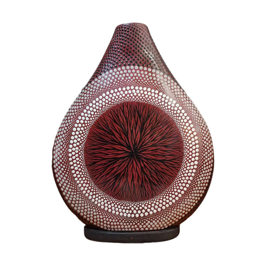 Lampada Etnica Bottiglia Abatjour Design Loto rosso - ETNICBAY