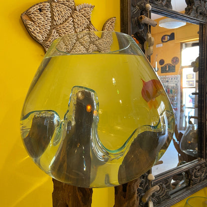 Aquarium root and glass ethnic decor vase