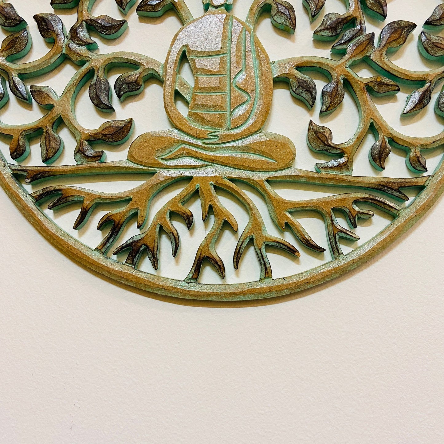 Tableau mural représentant l'arbre de vie avec Bouddha