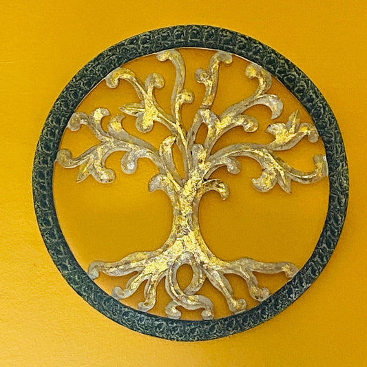 Panneau ethnique rond représentant l'arbre de vie