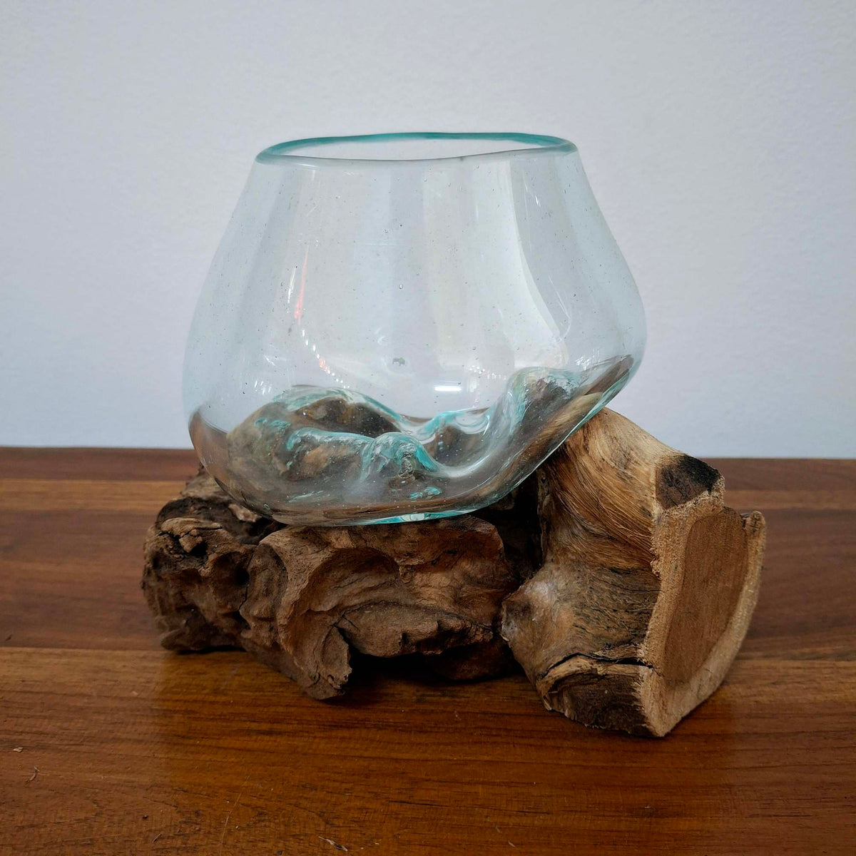 Ampolla su radice di mangrovia vaso in vetro