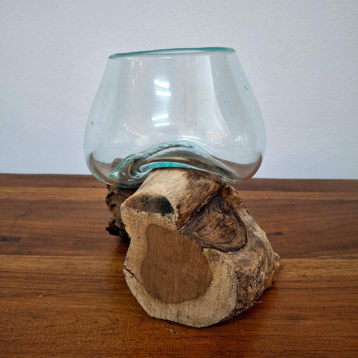 Ampolla su radice di mangrovia vaso in vetro