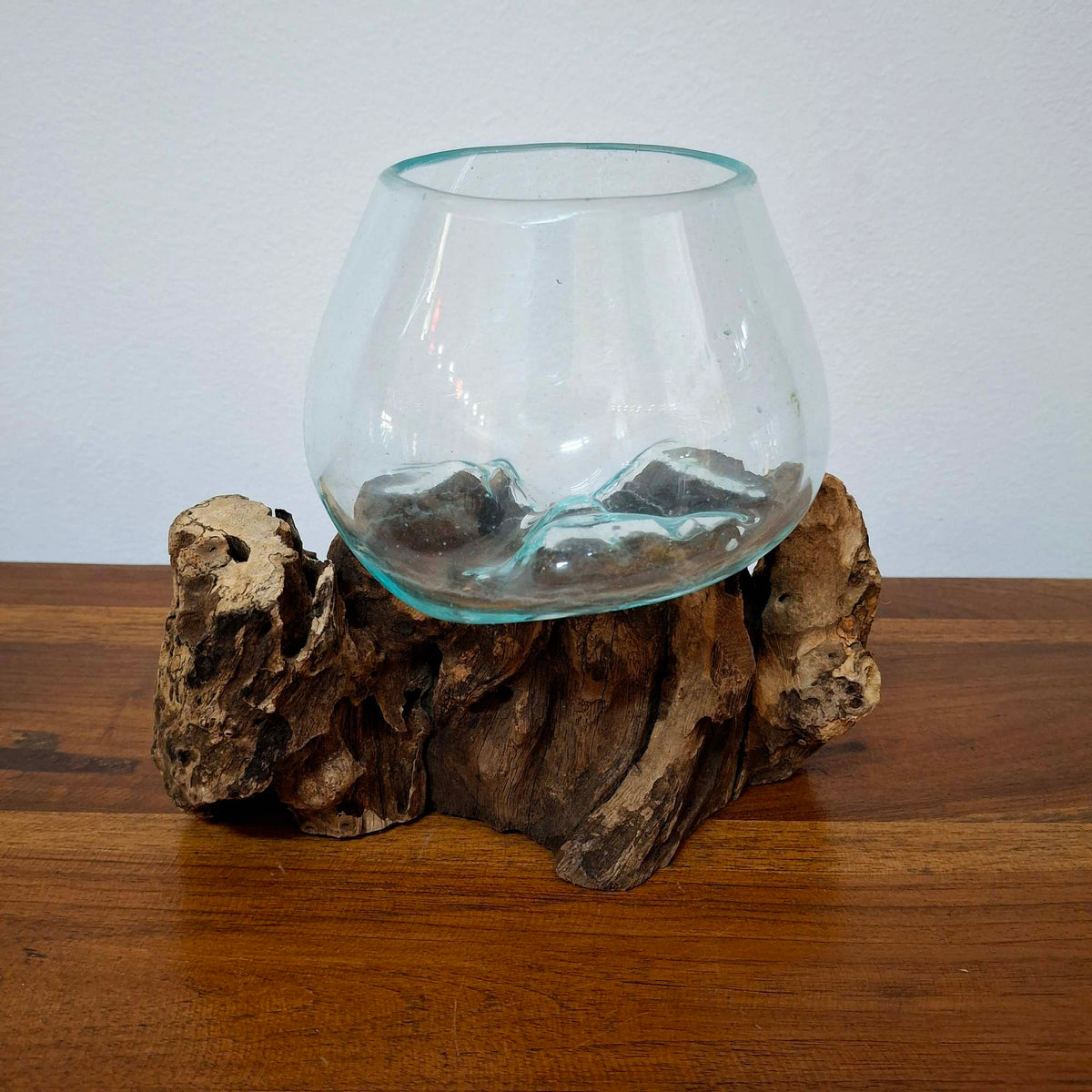Ampolla su radice di mangrovia vaso in vetro