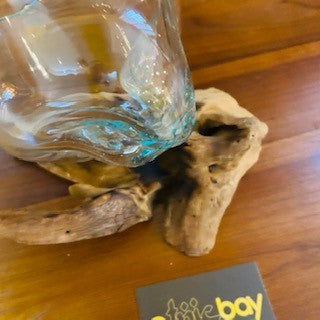 Vaso etnico vetro su radice calice soprammobile - ETNICBAY