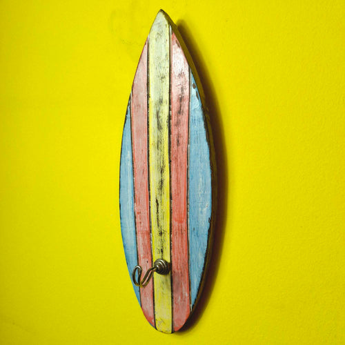 Attaccapanni etnico stile surfista in legno