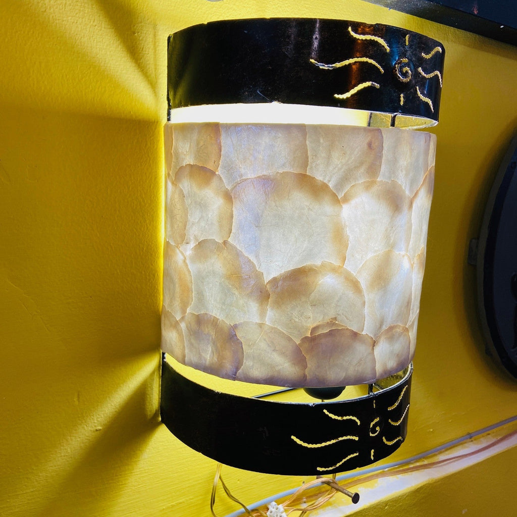 Applique madre perla ferrobattuto lampada etnica - ETNICBAY