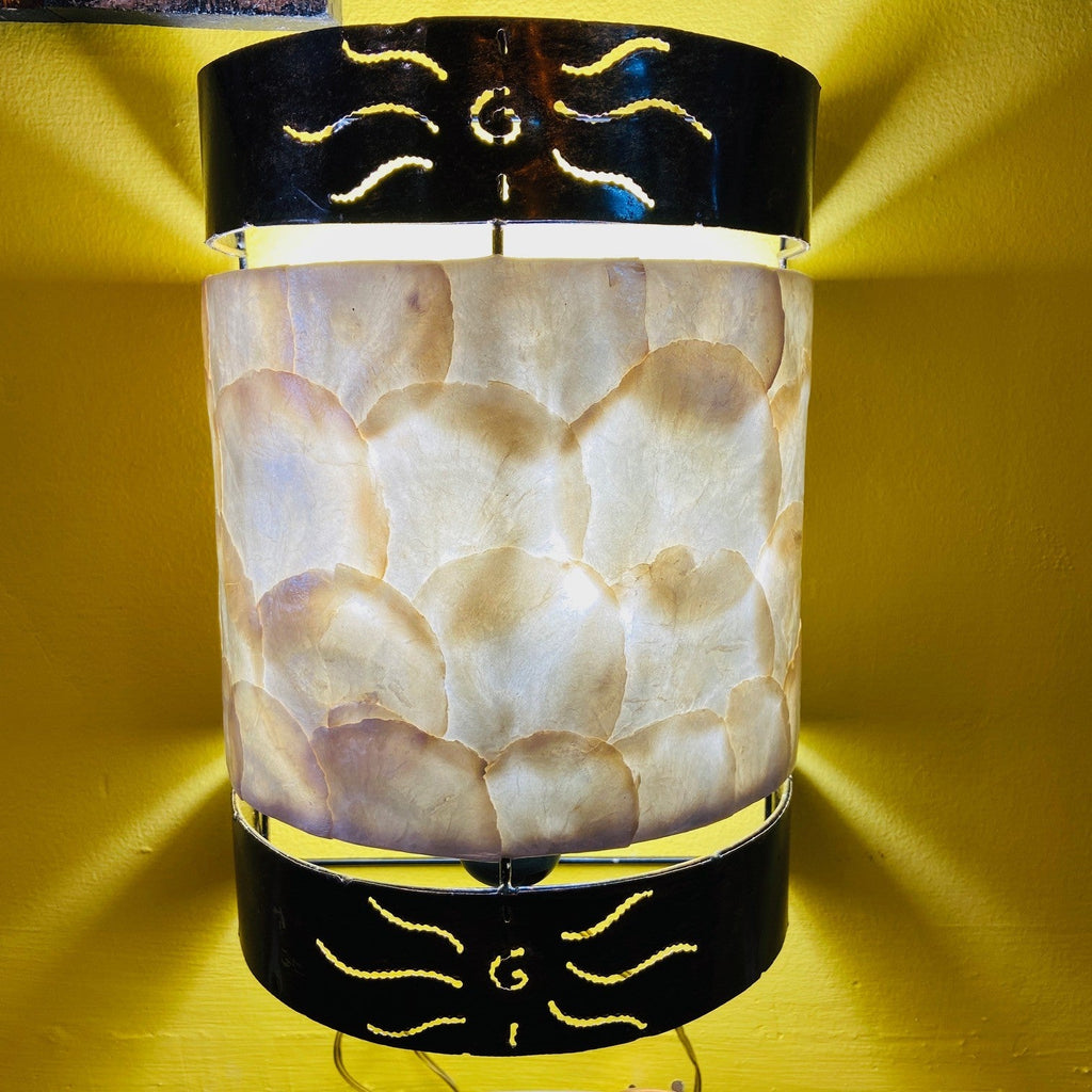 Applique madre perla ferrobattuto lampada etnica - ETNICBAY