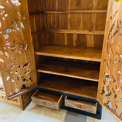Ethnic wardrobe handcrafted baroque furniture in teak