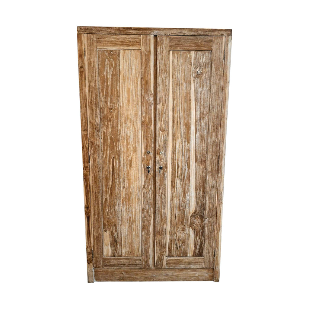 Armadio in legno teak effetto decapato