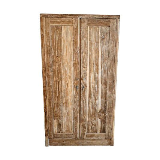 Armoire en bois de teck effet décapé