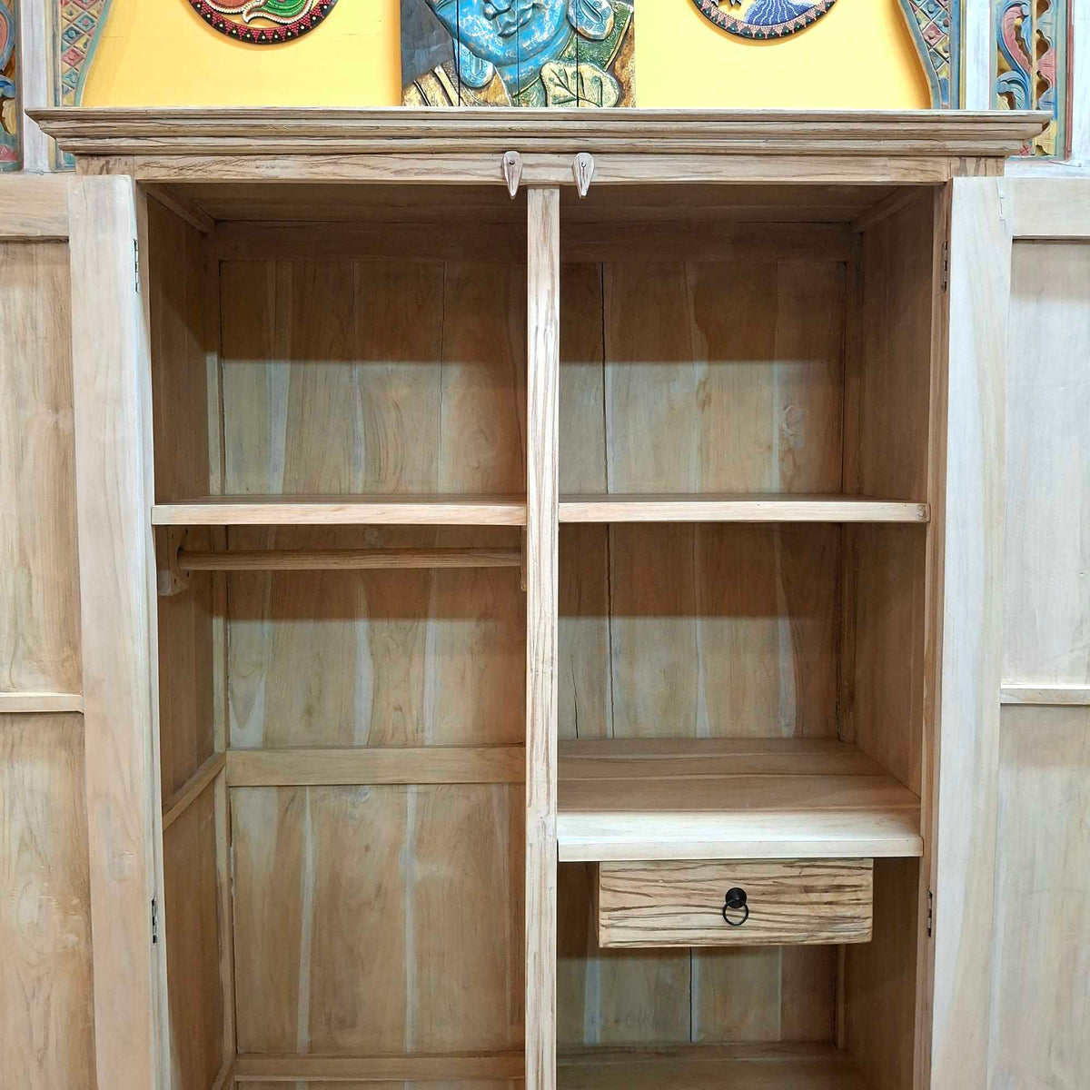 Armadio etnico in teak shabby chic guardaroba arte povera