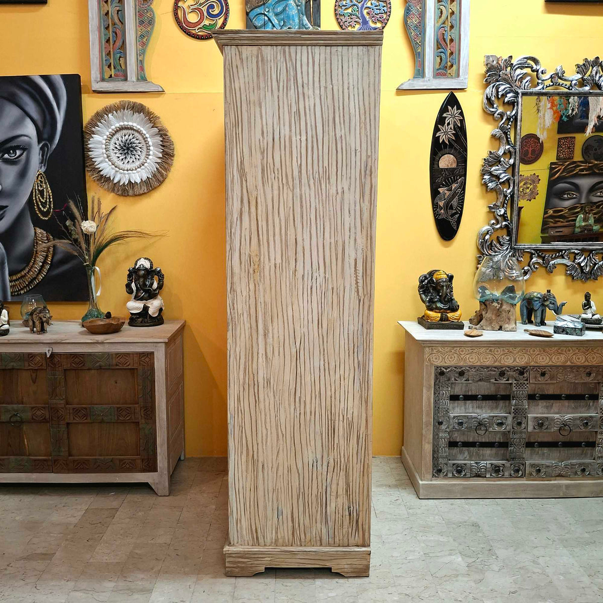 Armadio etnico in teak shabby chic guardaroba arte povera
