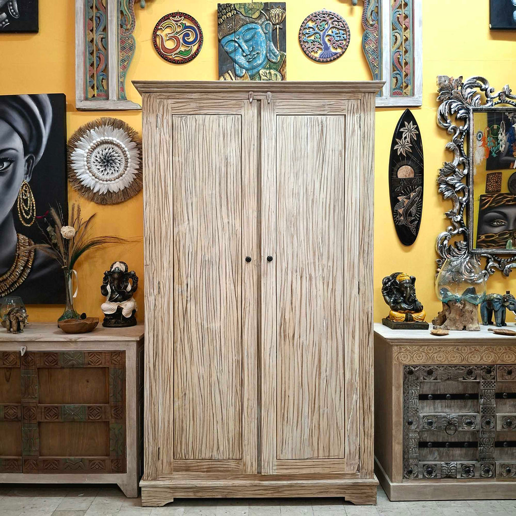 Armadio etnico in teak shabby chic guardaroba arte povera