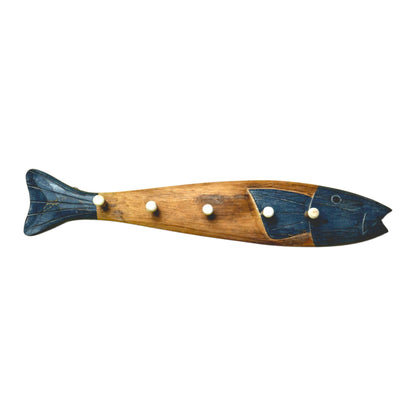 Attaccapanni pesce stile etnico appendiabiti intagliato