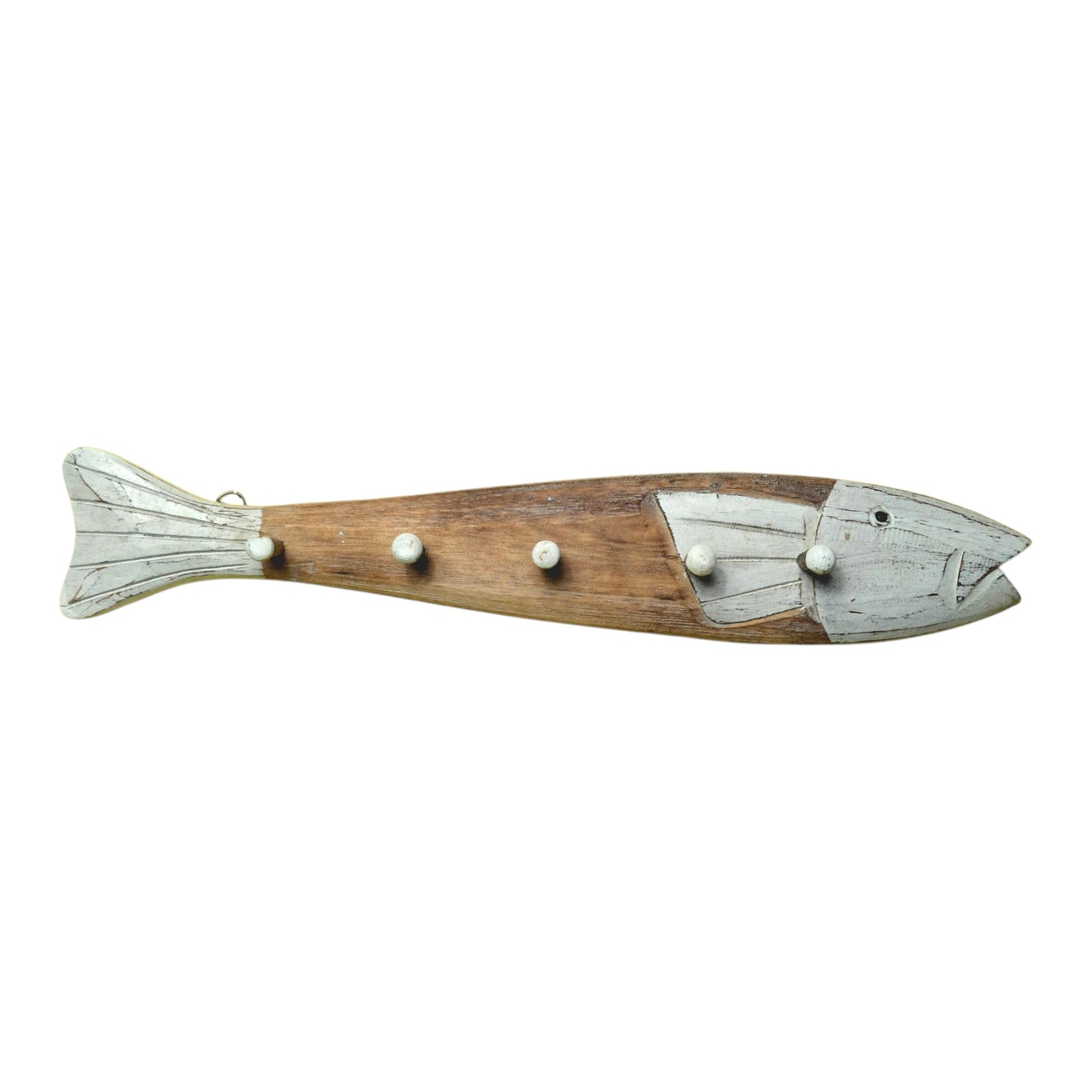 Attaccapanni pesce stile etnico intagliato appendiabiti