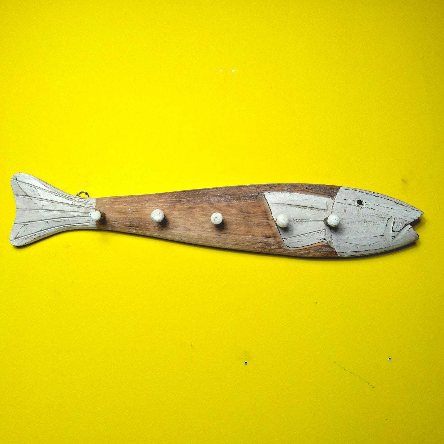 Attaccapanni pesce stile etnico intagliato appendiabiti
