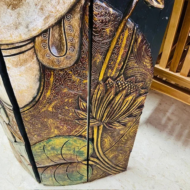 Buddha Separè in legno Quadro Etnico Pieghevole