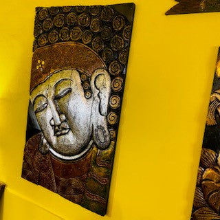 Buddha Painting Folding Embossed Wood Table
