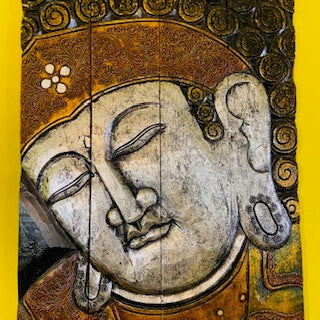 Buddha Painting Folding Embossed Wood Table