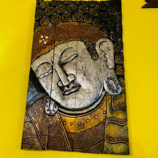 Buddha Painting Folding Embossed Wood Table