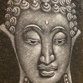 Quadro Buddha dipinto su tela nero grigio argento - ETNICBAY