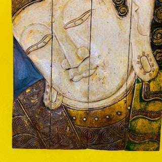 Buddha Ethnic Wooden Embossed Folding Picture