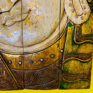 Buddha Ethnic Wooden Embossed Folding Picture