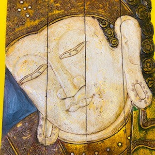 Buddha Quadro Etnico Legno In Rilievo Pieghevole - ETNICBAY