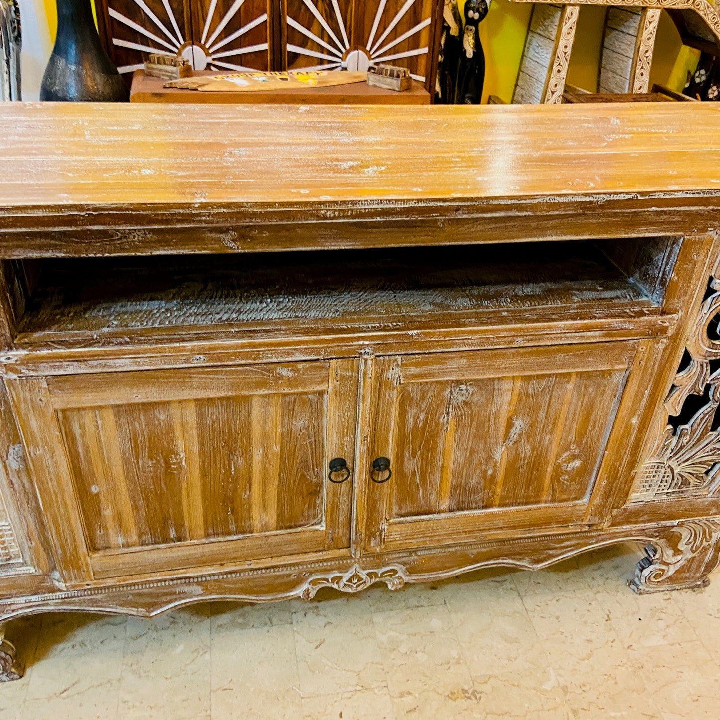 Meuble TV Buffet Meubles Ethnique Teck Shabby Vintage