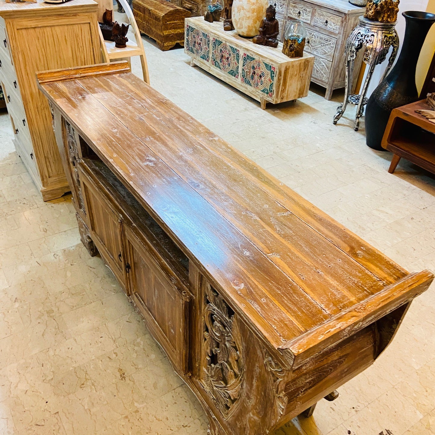 Meuble TV Buffet Meubles Ethnique Teck Shabby Vintage