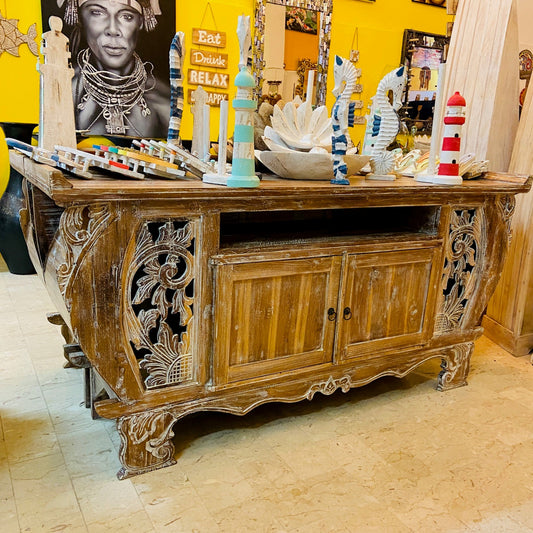 Meuble TV Buffet Meubles Ethnique Teck Shabby Vintage