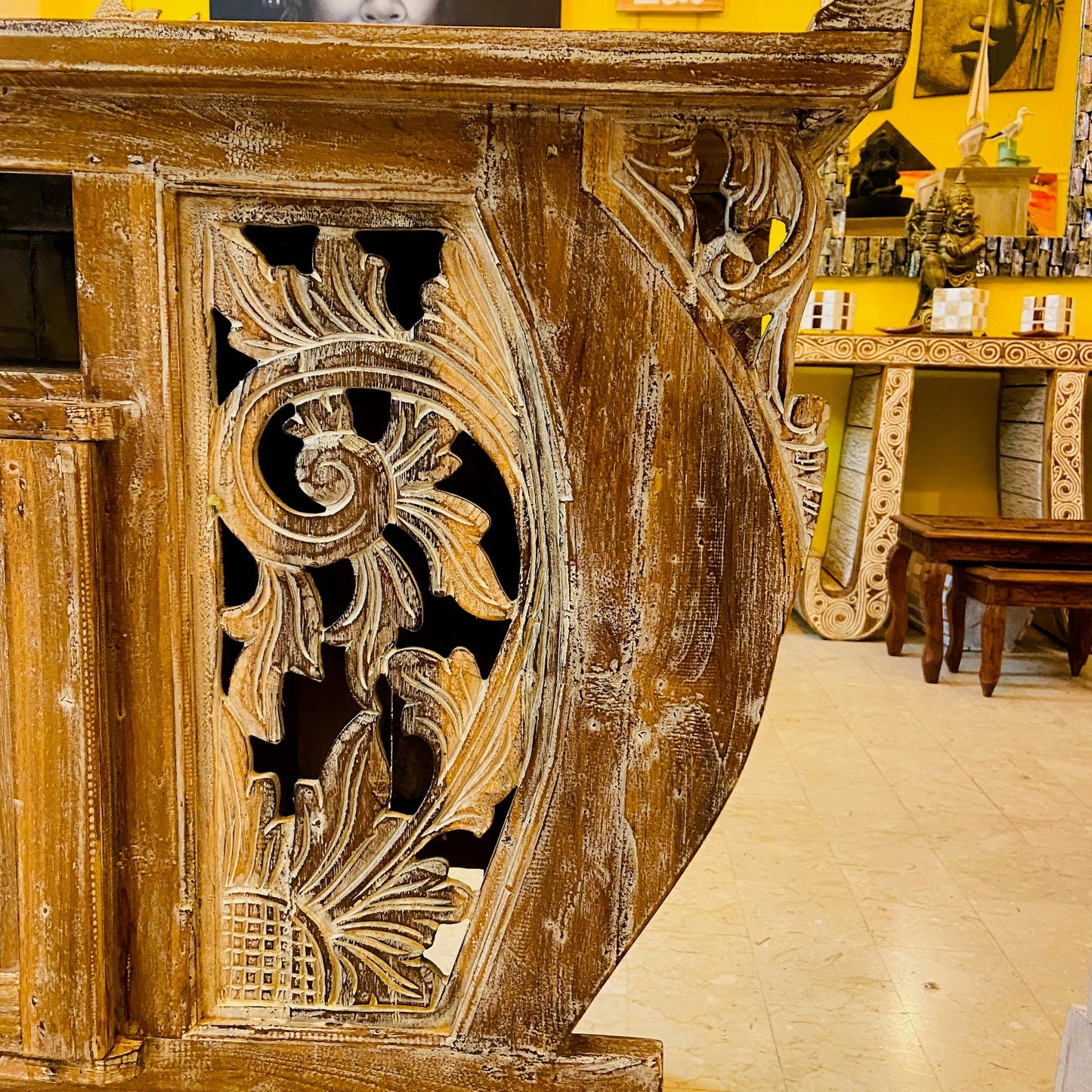 Meuble TV Buffet Meubles Ethnique Teck Shabby Vintage