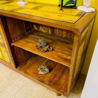 Buffet ethnique en teck meuble TV vintage en caisson