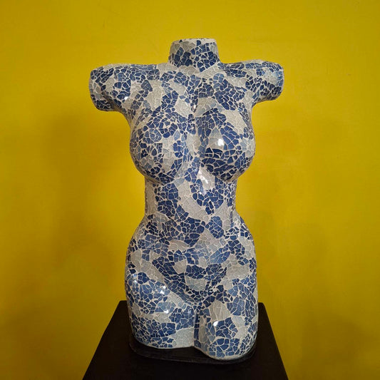 Busto di venere lampada tavolo abatjour in vetro bianca/blu - ETNICBAY