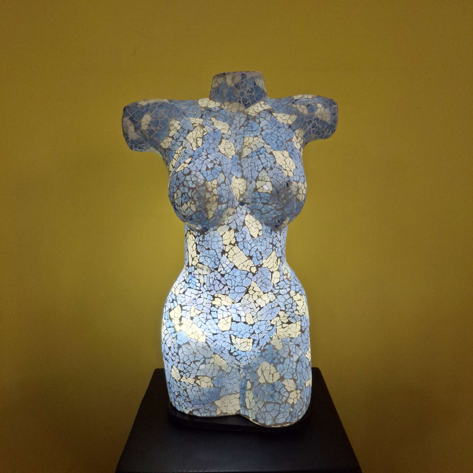 Busto di venere lampada tavolo abatjour in vetro bianca/blu - ETNICBAY