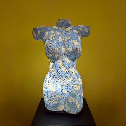 Busto di venere lampada tavolo abatjour in vetro bianca/blu - ETNICBAY