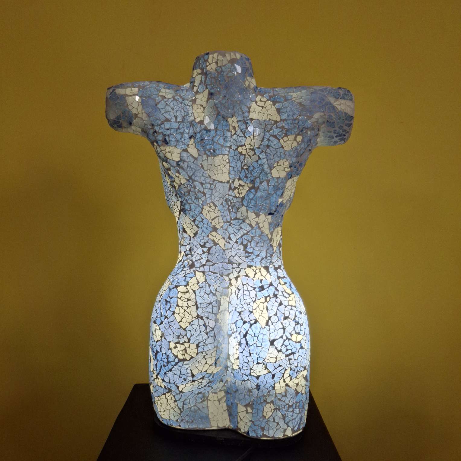 Busto di venere lampada tavolo abatjour in vetro bianca/blu - ETNICBAY