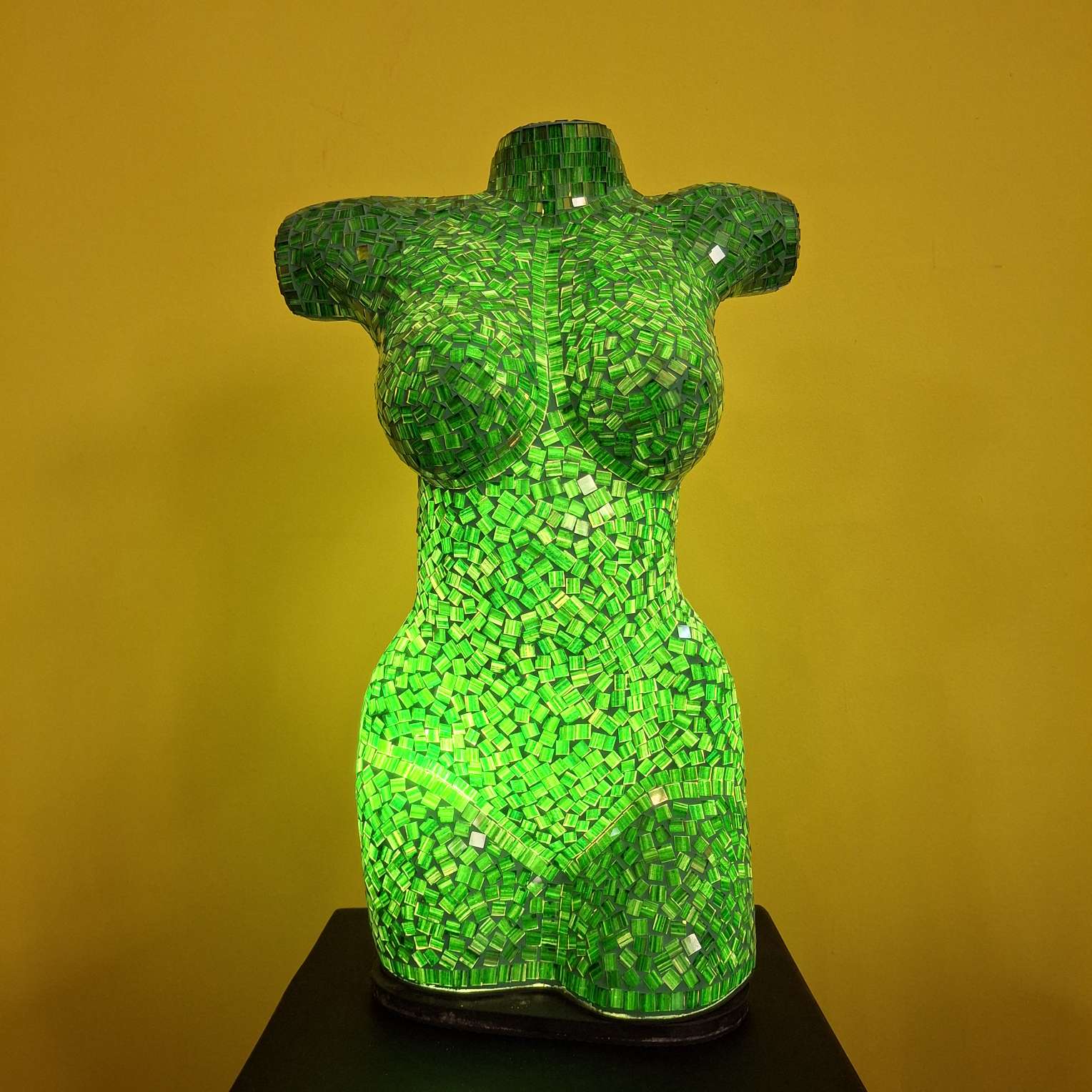 Busto di venere lampada tavolo abatjour in vetro verde - ETNICBAY