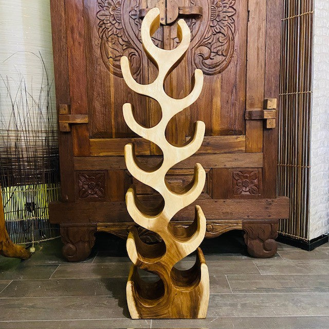Porta vino Etnico Cactus in legno Suar Massello Cantinetta Linea Flintstones - ETNICBAY