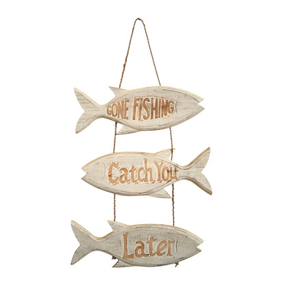 Cartello in legno forma di pesce stile marinaro